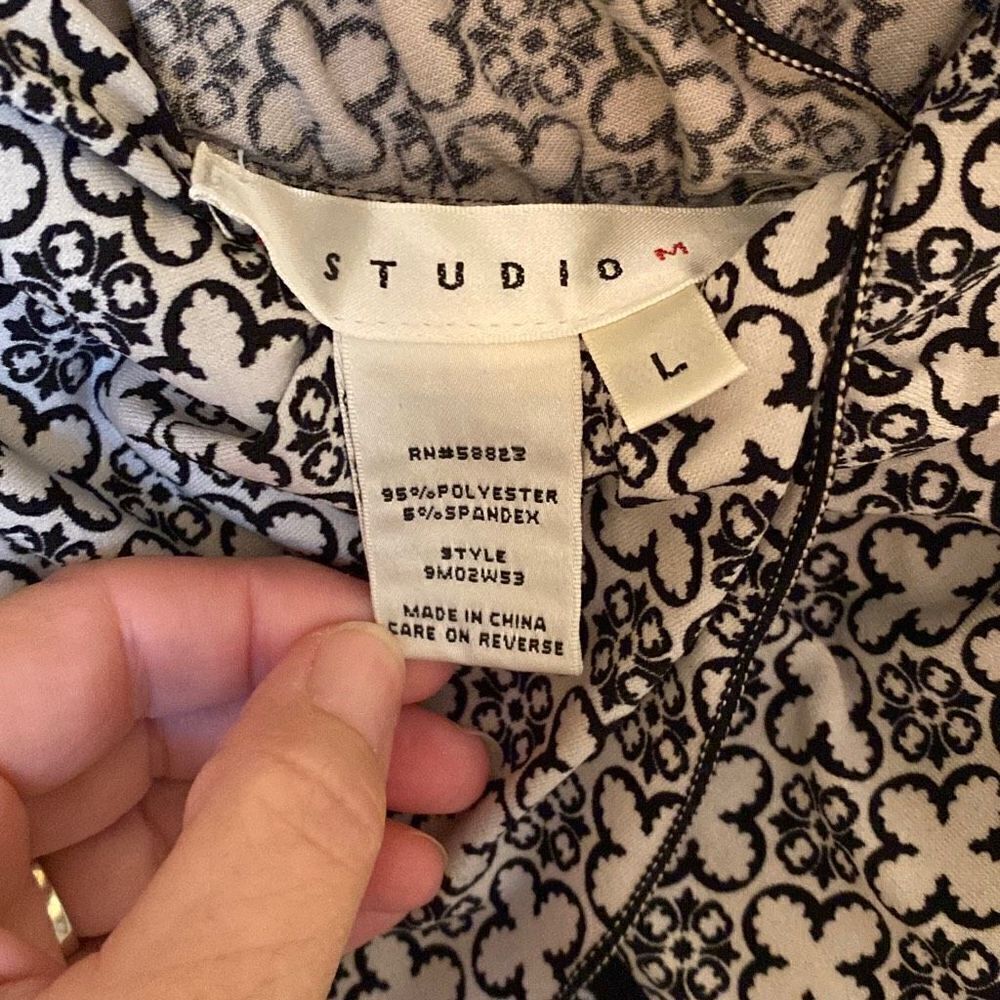 Studio M Women’s Sleeveless Black and Tan Dress, Size L - Picture 7 of 7